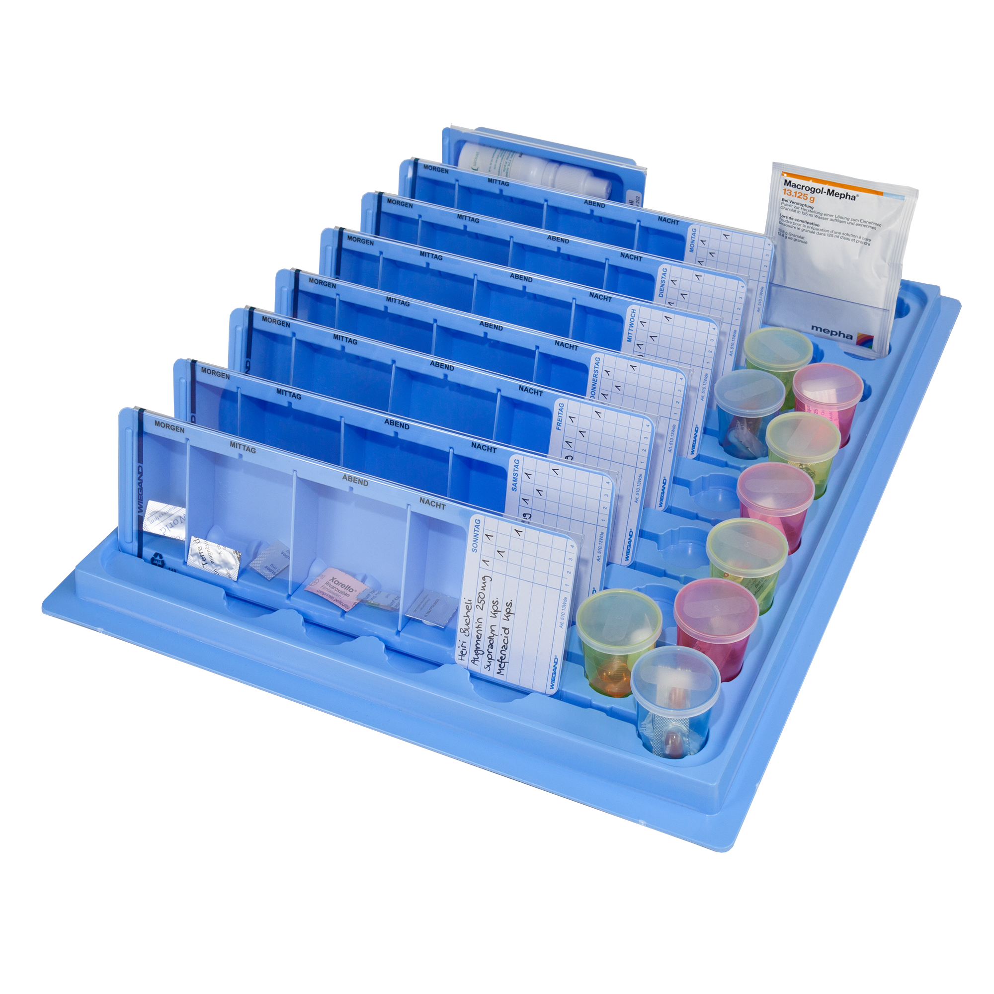 Distribution tray extended