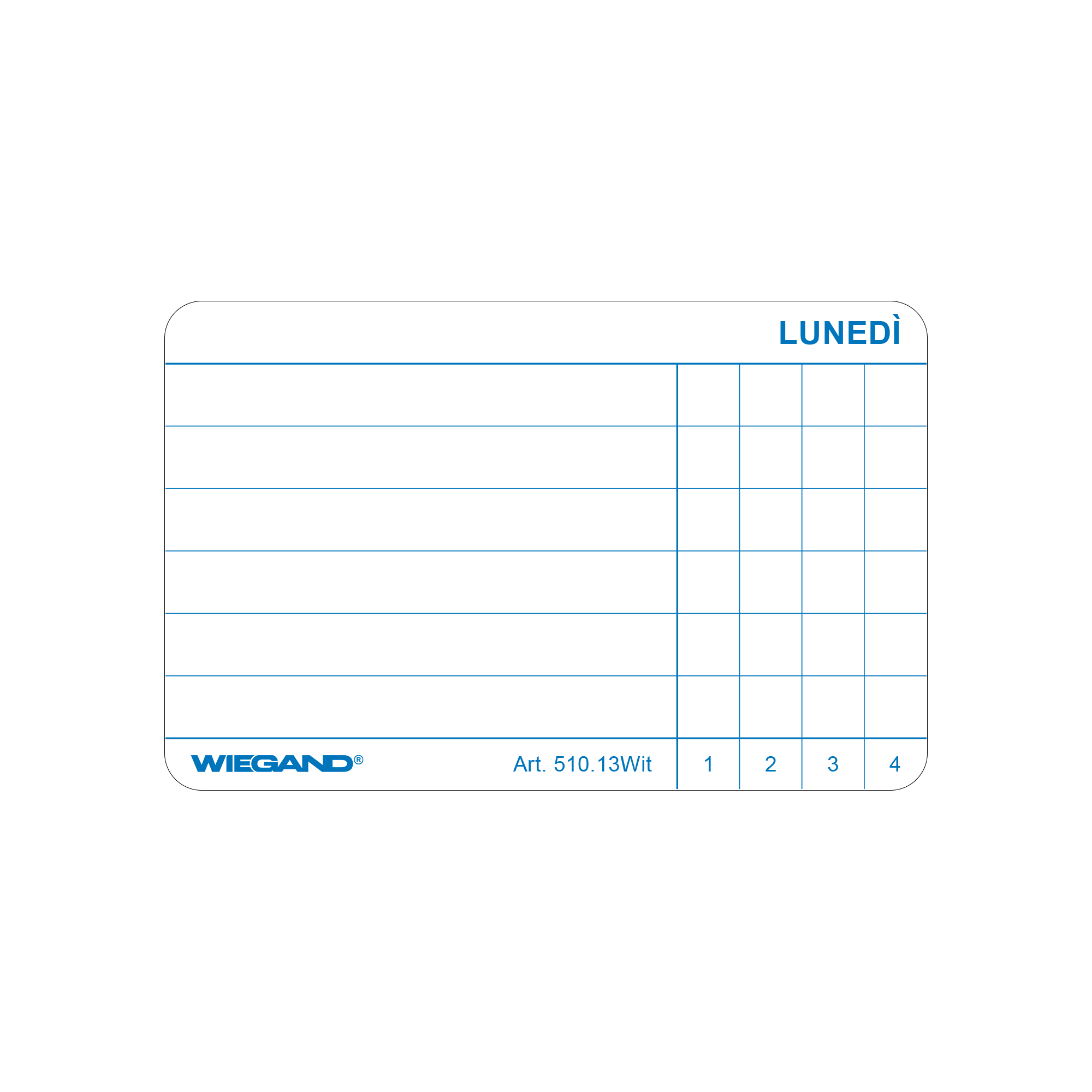 Etiketten für Medikation, mit Wochentagen, in Italienisch