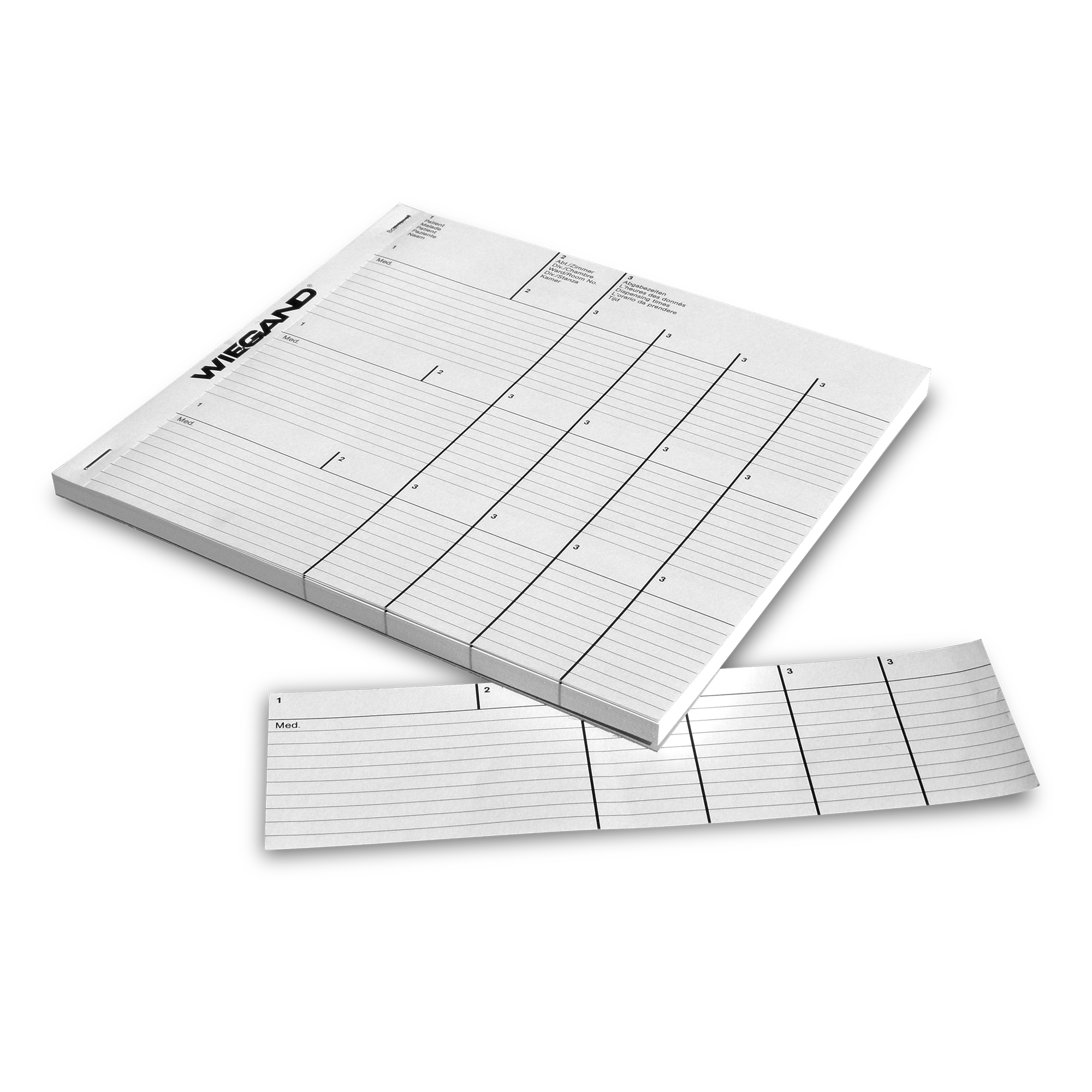 Etikette für Patientenname und Medikation